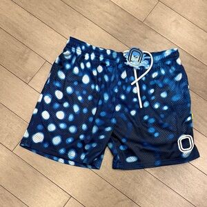 Dynamic Blue Patterned Athletic Shorts